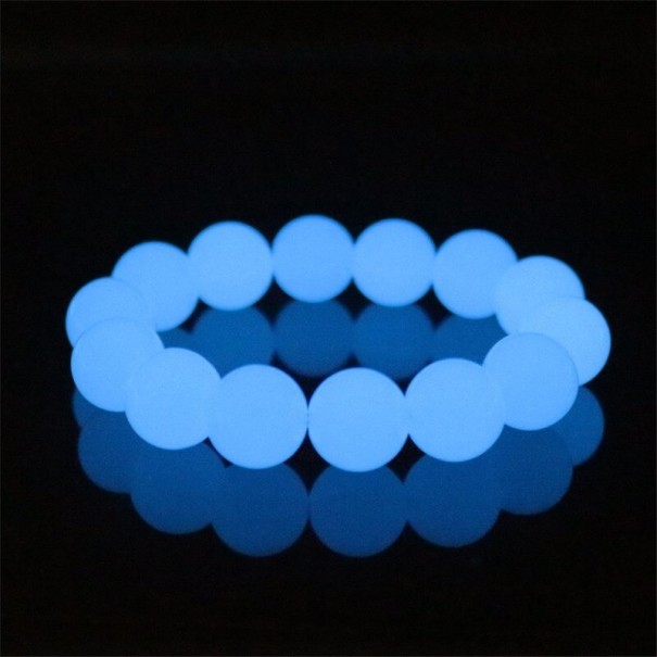 Leuchtendes Perlenarmband blau 12 mm