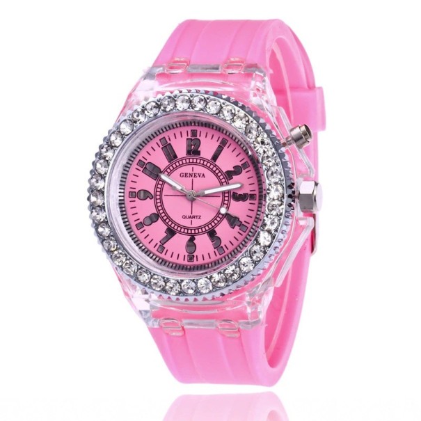 Leuchtuhr T1544 rosa