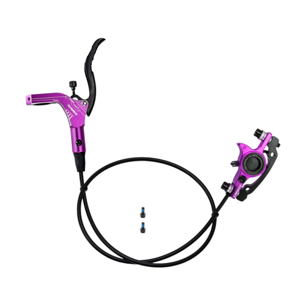 Levá přední hydraulická kotoučová brzda 800 mm obousměrná olejový systém 22,2 mm řídítka kompletní sada pro jízdní kolo fialová