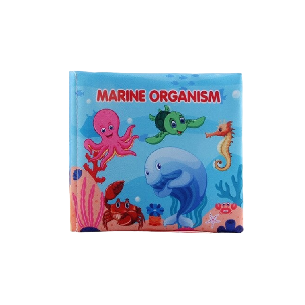 Libro de tela para practicar inglés, mundo marino 1