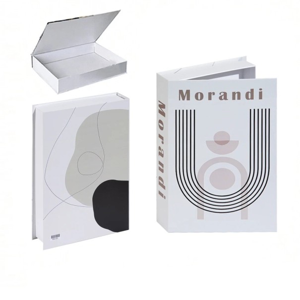 Libro finto decorativo con spazio di archiviazione, apribile, design Morandi - Decorazione moderna con pratico spazio di archiviazione per uso quotidiano 1