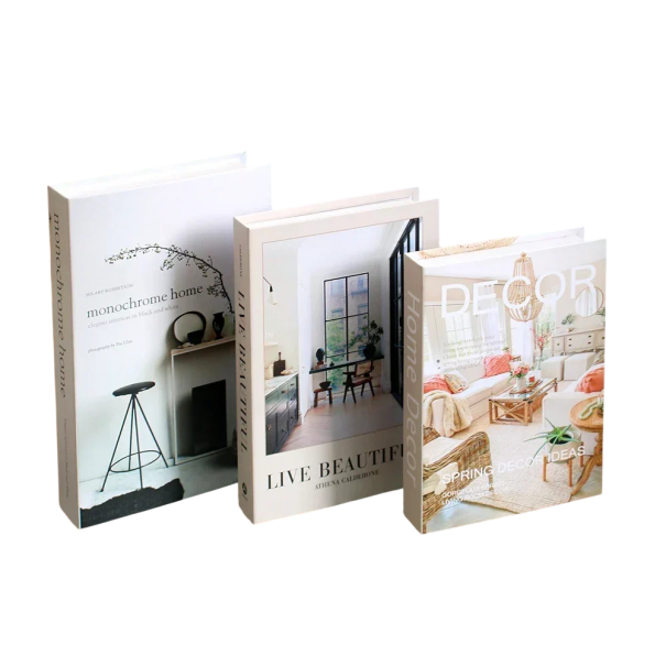 Libros decorativos falsos 3 unidades No abribles decoración del hogar Decoración moderna interior salón 1
