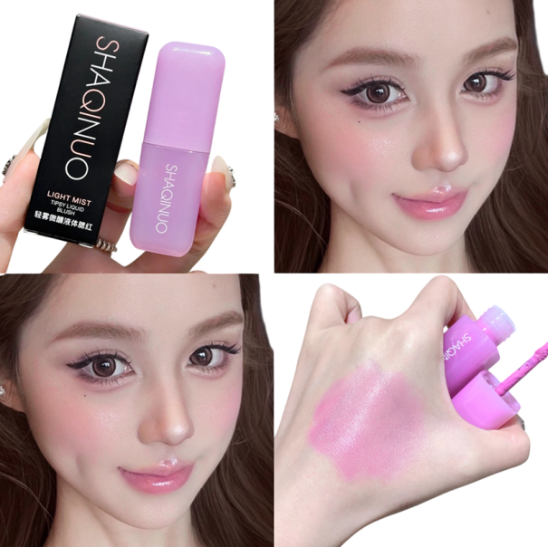 Lichte vloeibare blush 3,5 g 2,6 x 7,7 cm Verhelderende hydraterende blush in tube met sponsapplicator Natuurlijke effect 3