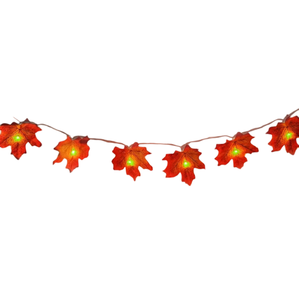 Lichterkette 3 m 20 LED Orange Ahornblätter Herbstdekoration LED Beleuchtung für Innen- und Außenbereich Wohnaccessoires 1