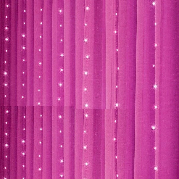 Lichterkette 6 x 3 m 600 LEDs dunkelrosa