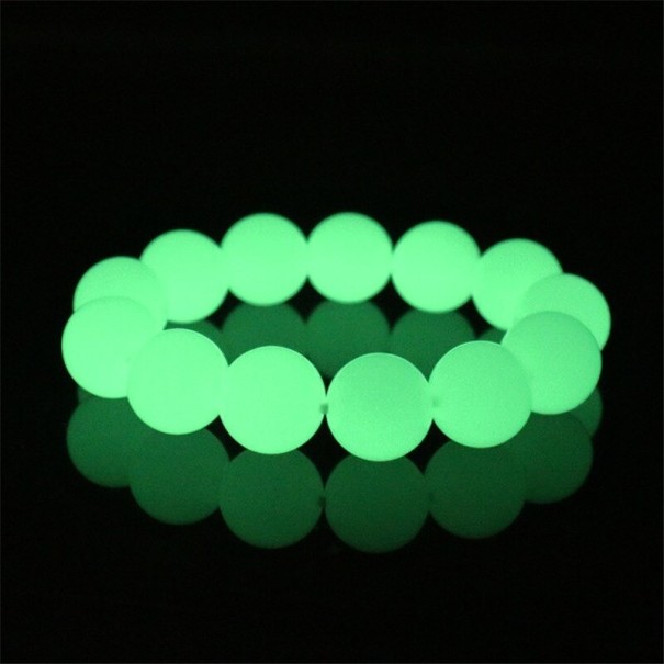 Lichtgevende armband met kralen groen 10 mm