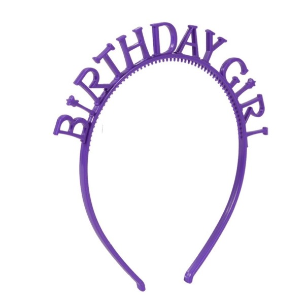 Lichtgevende feesthoofdband FEESTVROUW 2 stuks paars