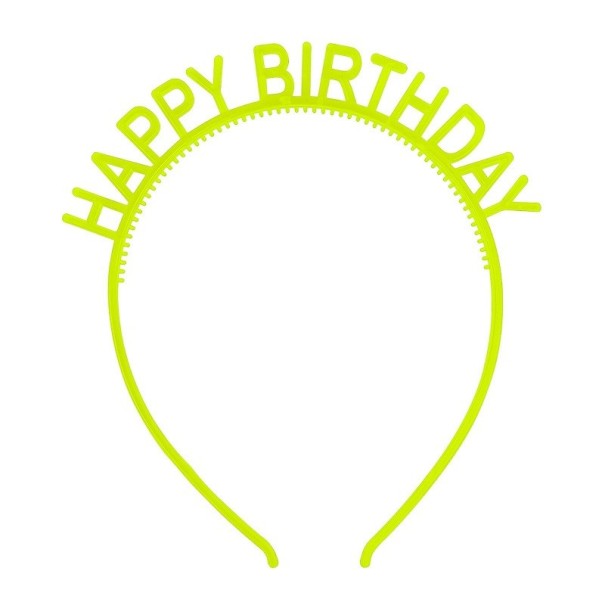 Lichtgevende feesthoofdband HAPPY BIRTHDAY 2 stuks geel