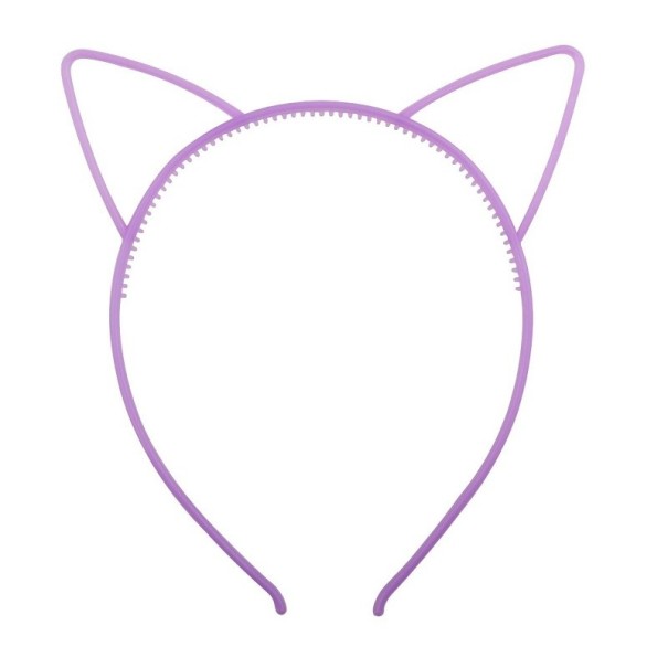 Lichtgevende feesthoofdband met kattenoren 2 stuks paars