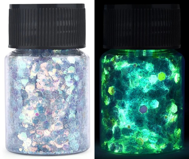 Lichtgevende glitter voor epoxyhars Pigmenten voor gloed in het donker Metallic kleuren UV-effecten Neon kleuren voor vullingen, decoraties donkerblauw