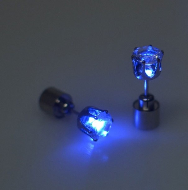 Lichtgevende oorbellen voor dames blauw