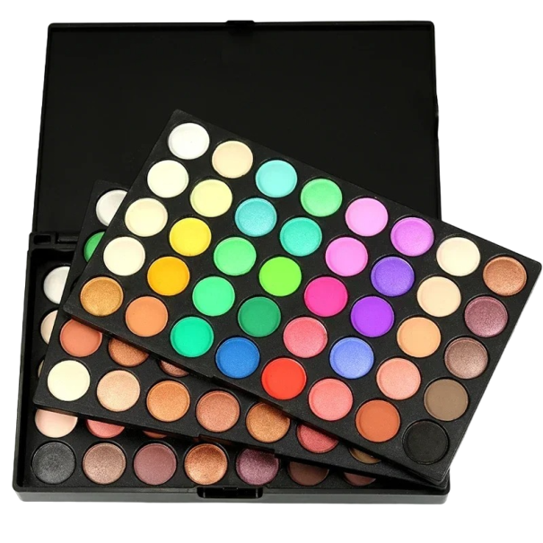 Lidschatten-Palette, Puder-Lidschatten, 120 Farben, matte Lidschatten-Palette, hochpigmentiert, 15 x 10 x 2,3 cm 1