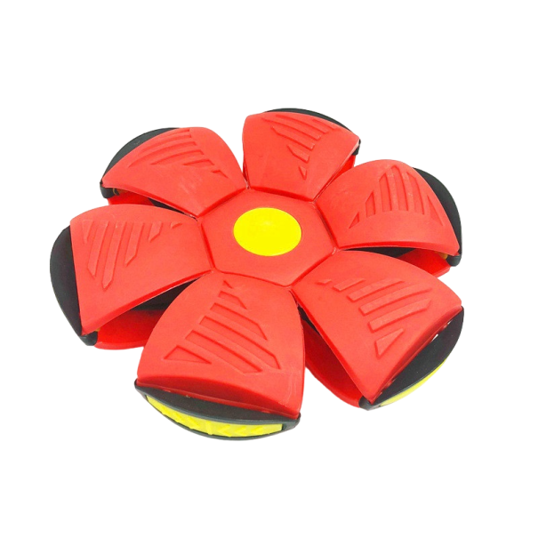 Lietajúci tanier Stláčajúca plastová lopta pre deti Flat ball Magické frisbee na záhradu aj do vody 23 x 15,5 cm červená