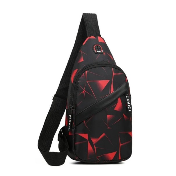 Light Sports Crossbody Bag 31×16×8 cm Unisex Chest Backpack Over Shoulder Outdoor Travel Bag with Large Pocket for Men and Women red