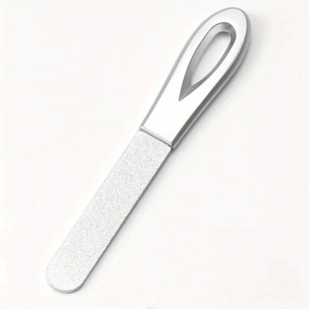 Lima de uñas de acero inoxidable 9 cm Grano de diamante Lima de metal doble cara con funda Manicura y pedicura profesional plateado