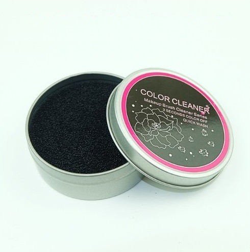 Limpiador de brochas de maquillaje con esponja 2