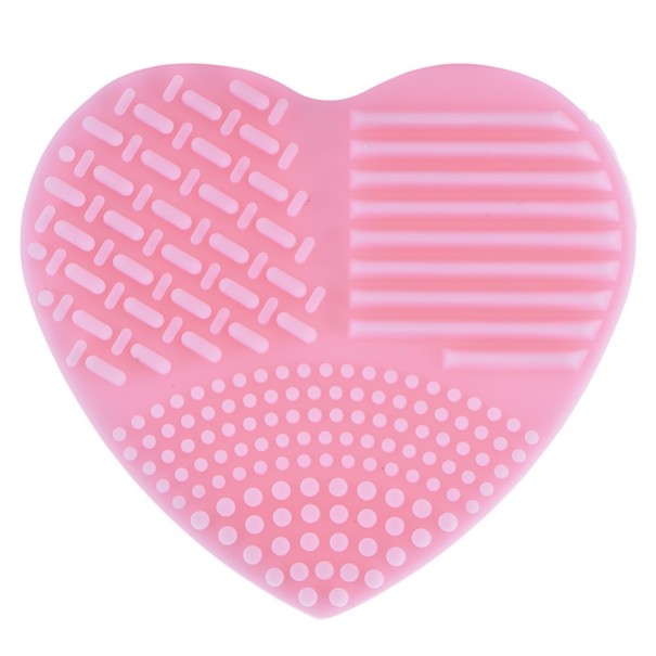 Limpiador de brochas de maquillaje de silicona rosa claro
