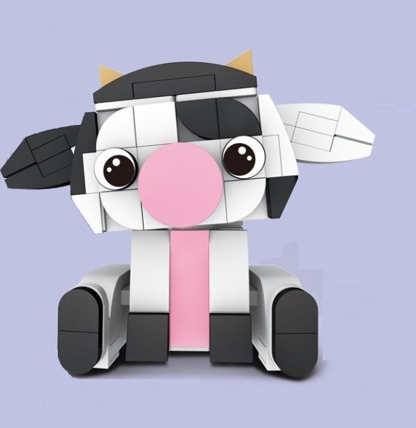Lindo kit de construcción de vaca 128 piezas 1