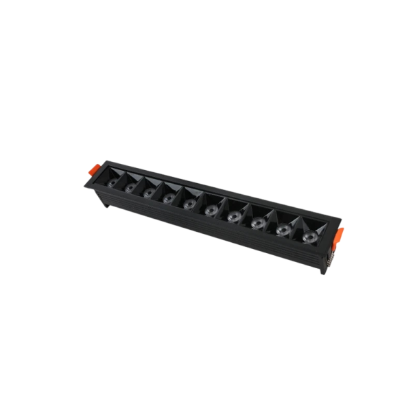 Lineare LED Einbau-Deckenleuchte 20W warmweiß 3000K für Flure schwarz