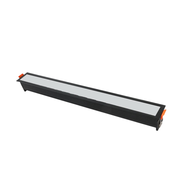 Lineares LED-Deckenlicht 30W kaltes Weiß 6000K Einbauleuchte 418 mm Metalllicht für Flure schwarz