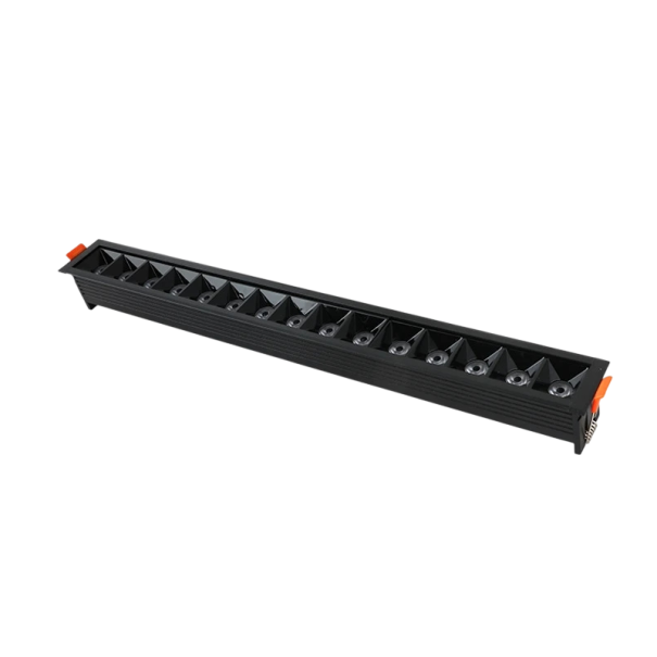 Lineares LED Einbaustrahler 30W warmweiß 3000K 418 mm für Flure schwarz