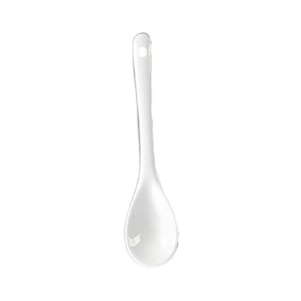 Lingură de ceai din ceramică 12 cm cu mâner lung Mini lingură de amestecat pentru ceai cafea miere condimente Albă lingură de servire ustensile 1