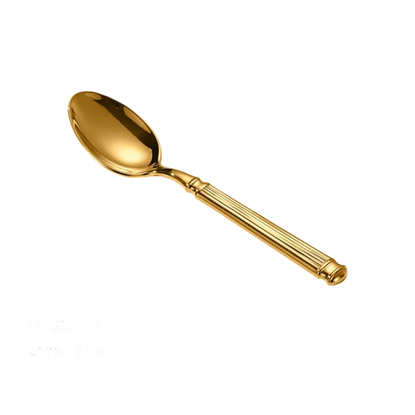 Lingură de ceai din oțel inoxidabil Elegantă mică tacâmuri de masă din oțel inoxidabil ustensile de bucătărie moderne lingură pentru cafea aur