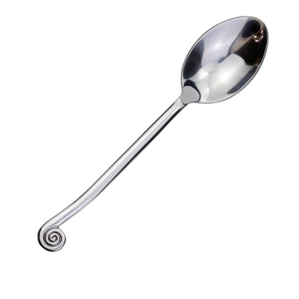 Lingură de masă din oțel inoxidabil cu mâner în formă de melc Lingură de masă lustruită design elegant ustensile de bucătărie 1