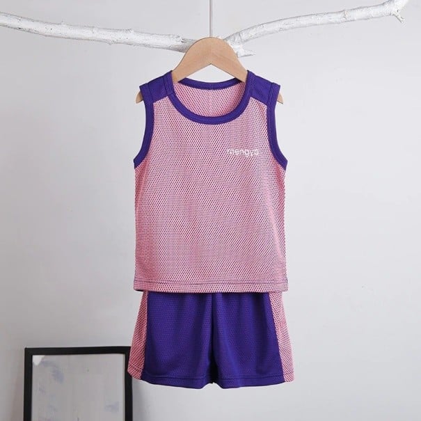 Linne för barn och shorts C1108 lila 3