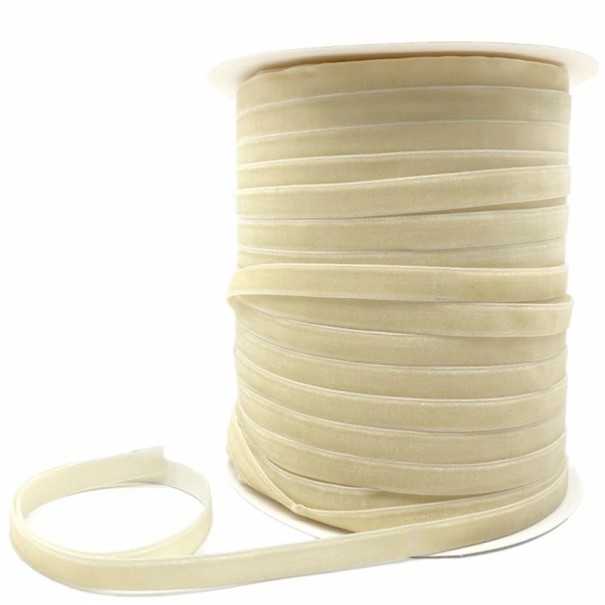Lint 15 mm 4,6 m fluweel Zacht decoratief lint Luxe decoratief lint voor geschenken Handgemaakt Creatieve creaties Bruiloftsdecoraties Kerstarrangementen crème