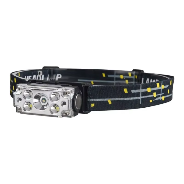 Linterna frontal de 5 LED con sensor de movimiento, clip de tapa, imán, correa elástica, linterna frontal compacta de 59 x 38 x 27 mm, lámpara 1
