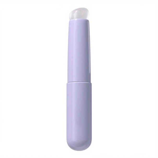 Lippenpinsel aus Silikon 9x1,4 cm Applikator mit Kappe für Lippenstift und Balsam Präzises Auftragen Wischfest Tragbares Make-up-Tool lila