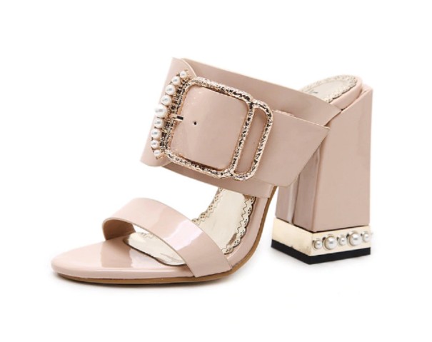 Lissa-Hausschuhe mit Absatz für Damen beige 37