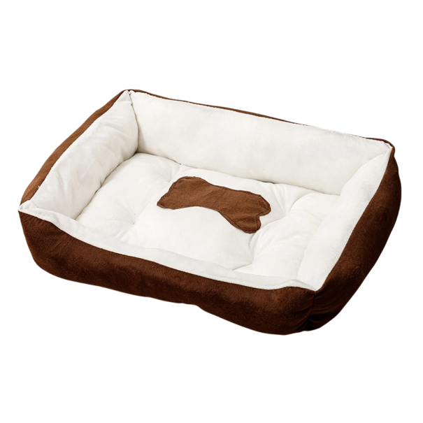 Lit de chien et de chat 60x45 cm Canapé en coton chaud Cabane intérieure Panier respirant pour animaux de compagnie Couchage durable et doux blanc
