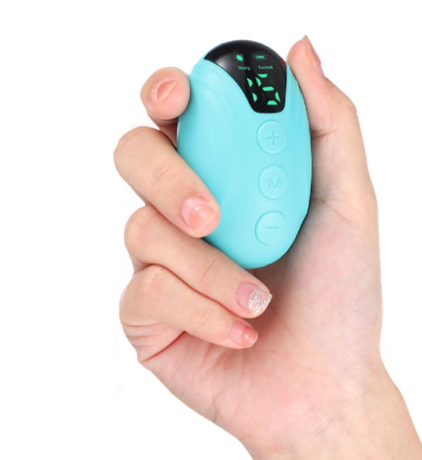 Liten handhållen mikroströmsenhet för att hjälpa dig att somna Insomnia relief device Microcurrent relaxation tool