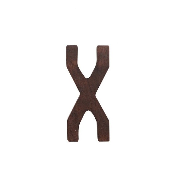 Litera X din lemn decorativă 7,7 cm lemn natural maro litera modelată pentru semnalizarea ușilor, mobilierului sau interiorului 1