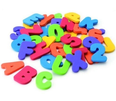 Litere și cifre din spumă pentru baie pentru copii 36 bucăți Abecedă colorată și cifre pentru baie După umezire se lipesc de faianță și de baie 1