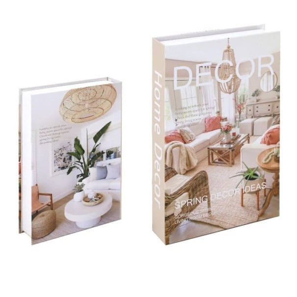 Livro falso decorativo com espaço de armazenamento, abrível, design Home Decor - Decoração estilosa com espaço de armazenamento prático 1