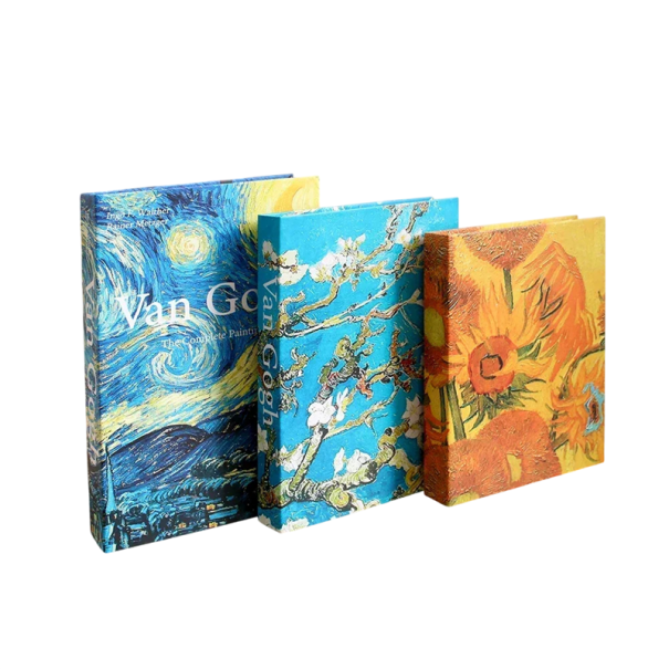 Livros decorativos falsos 3 pcs Não abertos decoração de interiores Imitação de livros com motivo artístico para interior moderno 1