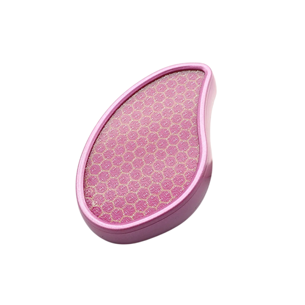 Lixa de pé em vidro nano 10,5x5,5 cm Lixa para pés Removedor de calos Pele morta Espátula de plástico para pedicura e pés rosa