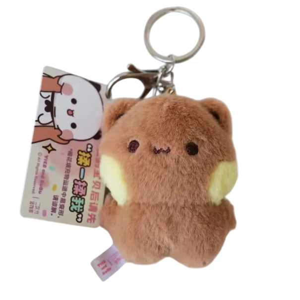 Llave de peluche con un adorable osito Juguete mini suave Decoración para bolso o llaves marrón