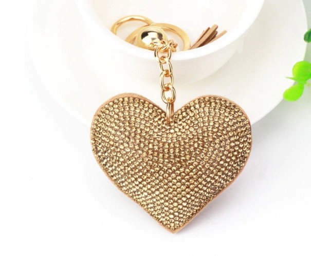 Llavero de cuero Corazón J3500 marrón