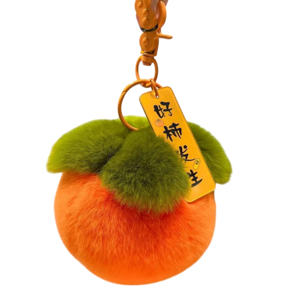 Llaveros 8 cm Fruta de peluche Llavero suave Decoración adorable para mochila bolso Mochila escolar Regalo para niños naranja