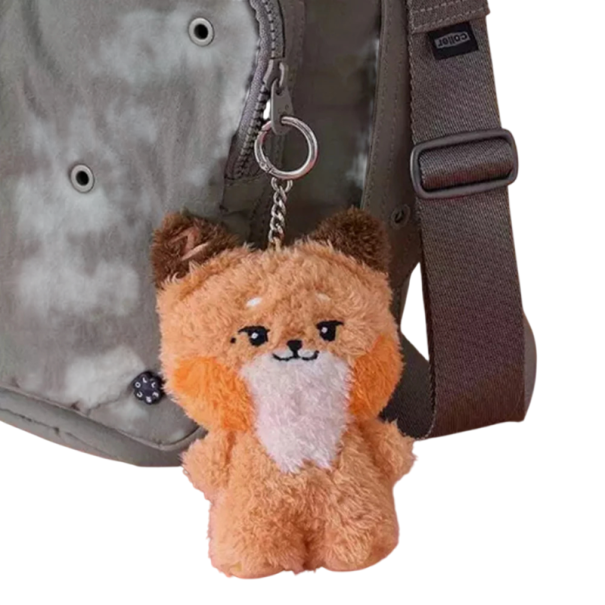 Llaveros con zorro de peluche 12 cm Peluche y algodón PP Llavero suave para llaves mochila bolso Accesorio adorable para niños 1
