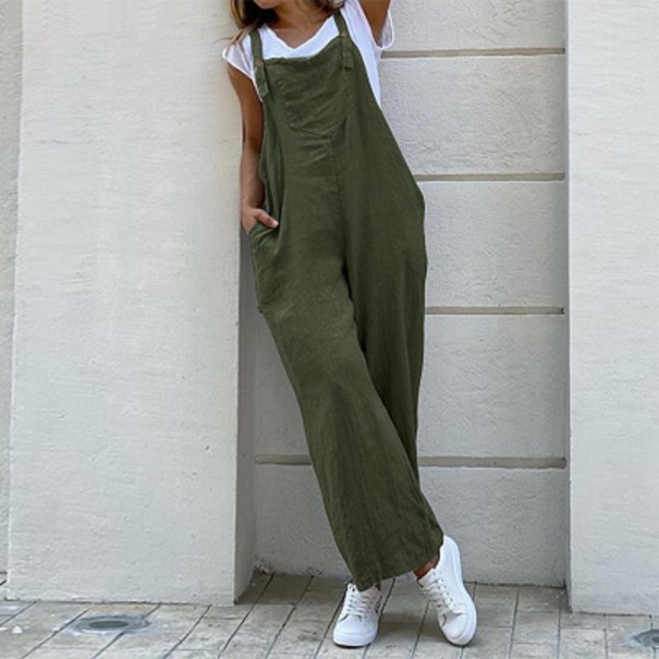 Lockerer Damen-Overall mit Trägern armeegrün 3XL