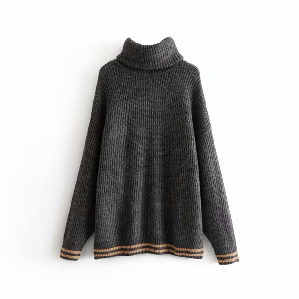 Lockerer Rollkragenpullover für Damen dunkelgrau M