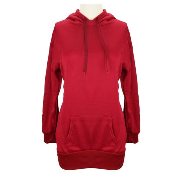 Lockeres Damen-Sweatshirt mit Kapuze rot S