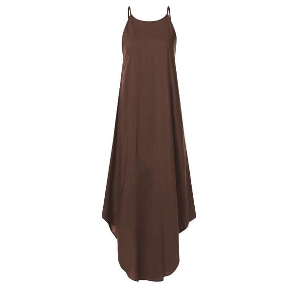 Lockeres Kleid mit Trägern braun L
