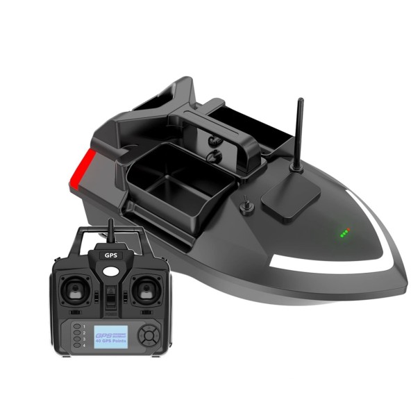 Łódź z GPS do zrzutów 49 x 26,4 x 28,1 cm Bateria 12000 mAh Nośność 2 kg Zasięg 500 m 40 punktów Automatyczny powrót 1