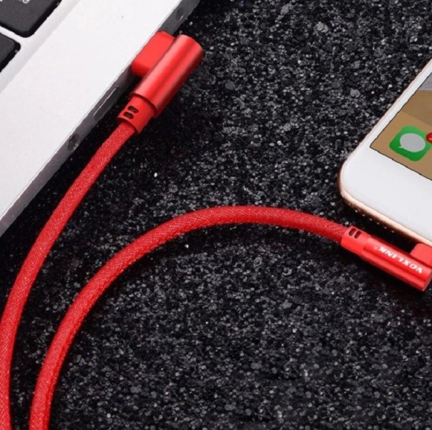 Lomený datový kabel USB / Micro USB červená 1 m